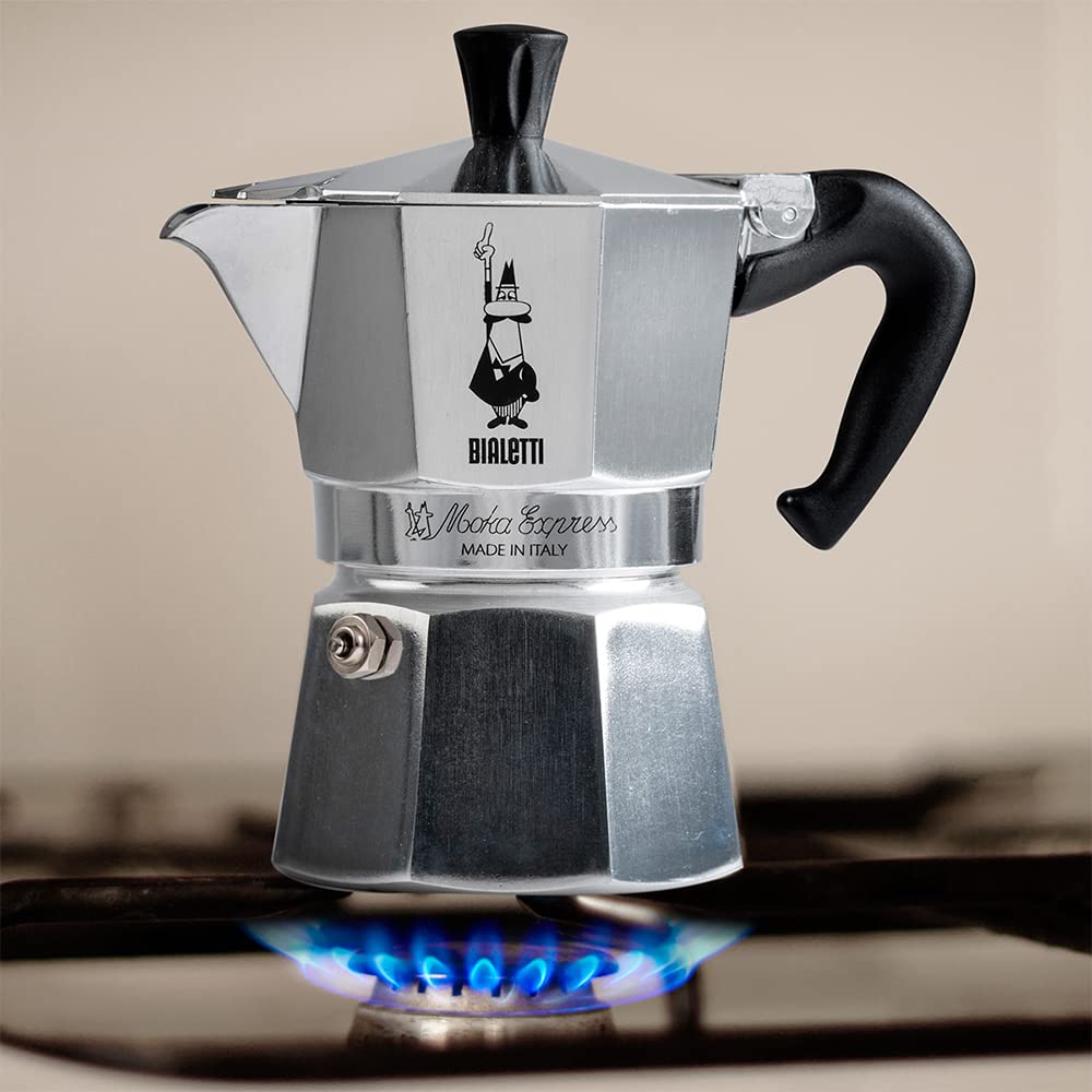 Bialetti - Moka Express: Ikonische Espressomaschine für die Herdplatte, macht echten Italienischen Kaffee, Moka-Kanne 12 Tassen (600 ml), Aluminium, Silber