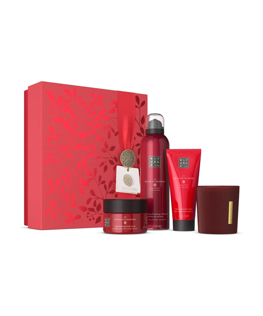 RITUALS Geschenkset Das Ritual des Ayurveda, M | Geschenkbox mit 4 Körperpflegeprodukten mit indischem Rosen- und Süßmandelöl | Ausgleichender Duft