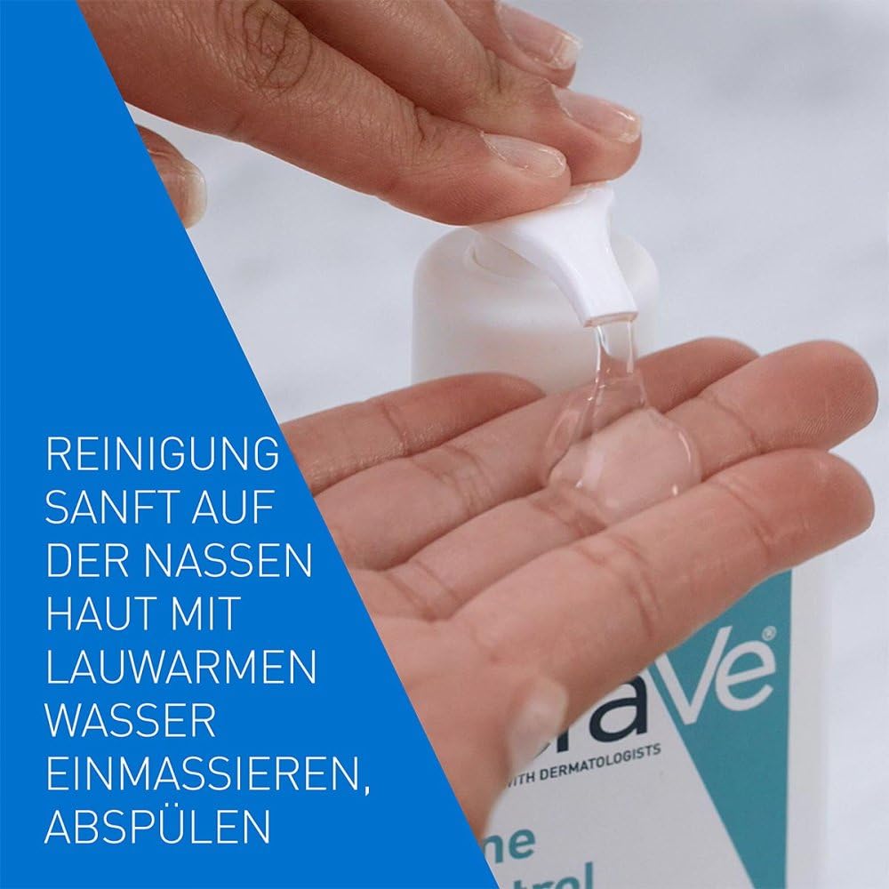 CeraVe Schäumendes Reinigungsgel für das Gesicht, Porentiefe Reinigung bei unreiner und zu Akne neigender Haut, Mit Salicylsäure, weißer Tonerde und Niacinamid, 236 ml