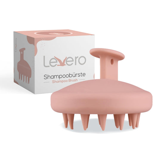 Levero Premium Shampoobürste | Massagebürste für die Kopfhaut | Nasses und Trockenes Haar | Verbessert die Durchblutung der Kopfhaut | perfekt für Entspannung und Wellness | Relax