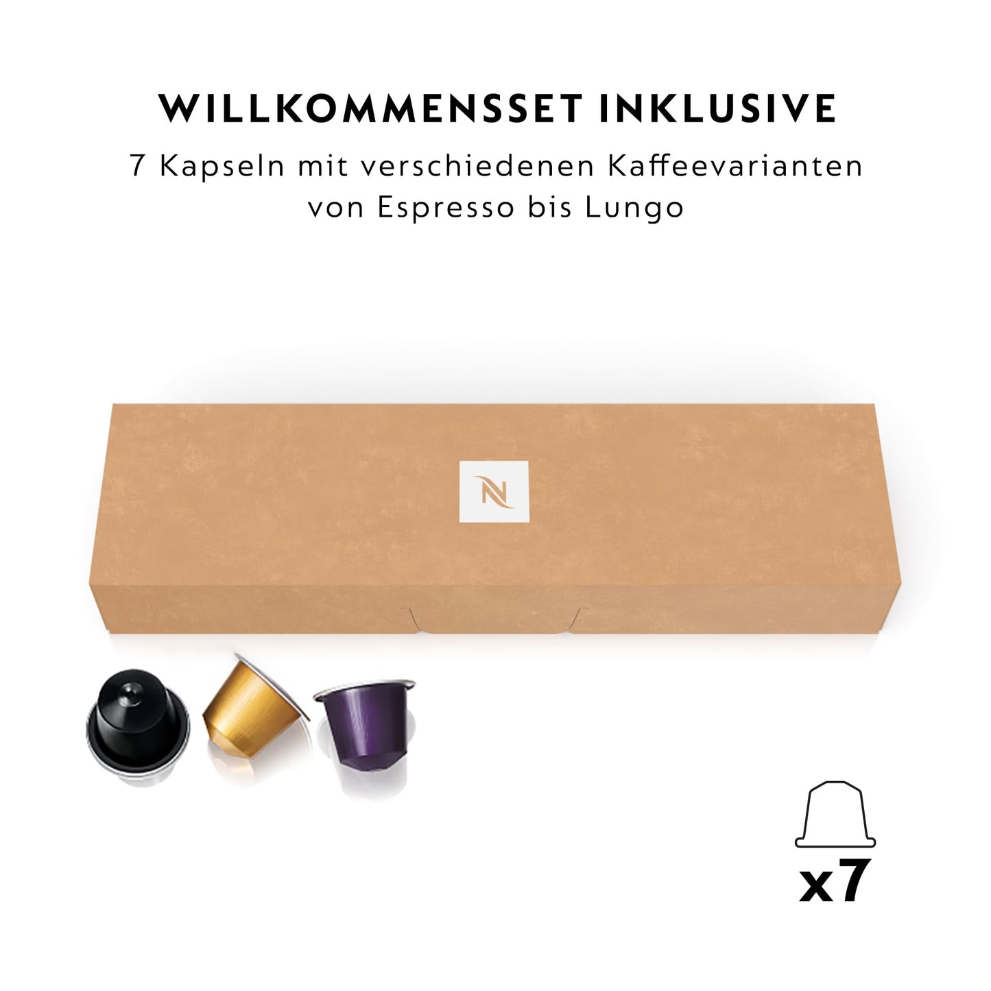 Nespresso De'Longhi EN 80.B Inissia Kapselmaschine, Hochdruckpumpe und Energiesparfunktion, Automatische Power Off 9 Minuten, Tassenfüllmenge für Espresso und Lungo, 0.7 l Wassertank, Schwarz