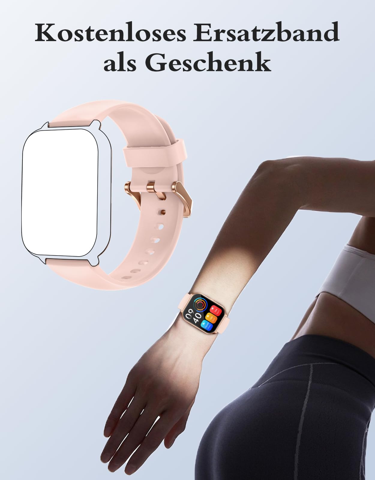 RUIMEN Smartwatch mit Telefonfunktion,Smartwatch für Damen Herren HD-Touch Screen Fitnessuhr mit SpO2-Überwachung Pulsuhr Schlafmonitor Schrittzähler Uhr Multi Trainingsmodi für Android iOS