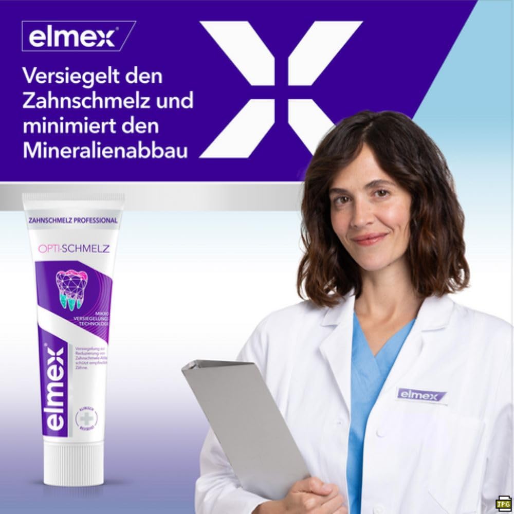 elmex Zahnpasta Professional Opti-schmelz Versiegelung & Stärkung 75ml – medizinische Zahnreinigung mit Aminfluorid versiegelt den Zahnschmelz – schützt vor Zahnschmelzabbau