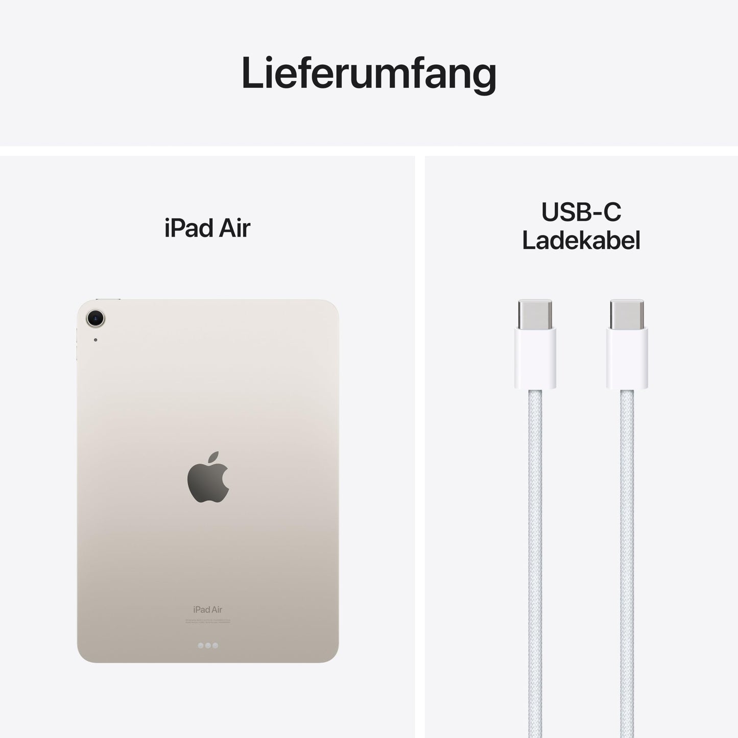 Apple 11" iPad Air (M2): Liquid Retina Display, 512 GB, 12 MP Querformat Frontkamera/12 MP Rückkamera, WLAN 6E, Touch ID, Batterie für den ganzen Tag – Polarstern