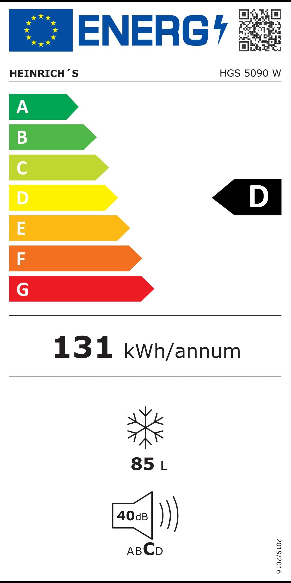 HEINRICHS Gefrierschrank, Freezer, 3x Gefrierschublade, Stufenloser Temperaturregler,Airflow, wechselbarer Türanschlag, 85 Liter Nutzinhalt, Temperatur:-18°C~-38°C, weiß