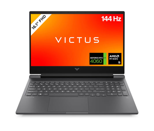 HP VICTUS Gaming Laptop, 16,1" FHD Display 144Hz, AMD Ryzen 5 8640H, 16 GB DDR5 RAM, 512 GB SSD, NVIDIA GeForce RTX 4060 (8GB), QWERTZ, Windows 11, Schwarz