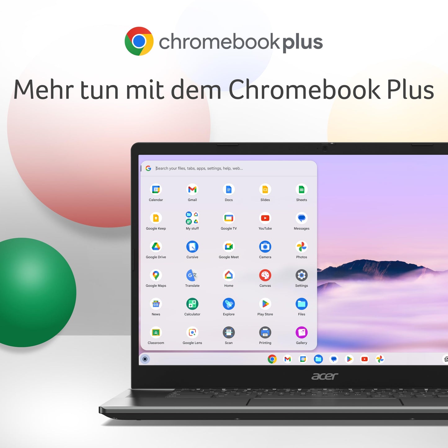 Acer Chromebook Plus 515 (CB515-2H-30CZ) Laptop | 15,6" FHD Display | Intel Core i3-1215U | 8 GB RAM | 128 GB SSD | Intel UHD Graphics | Google ChromeOS | AI-Features | grau