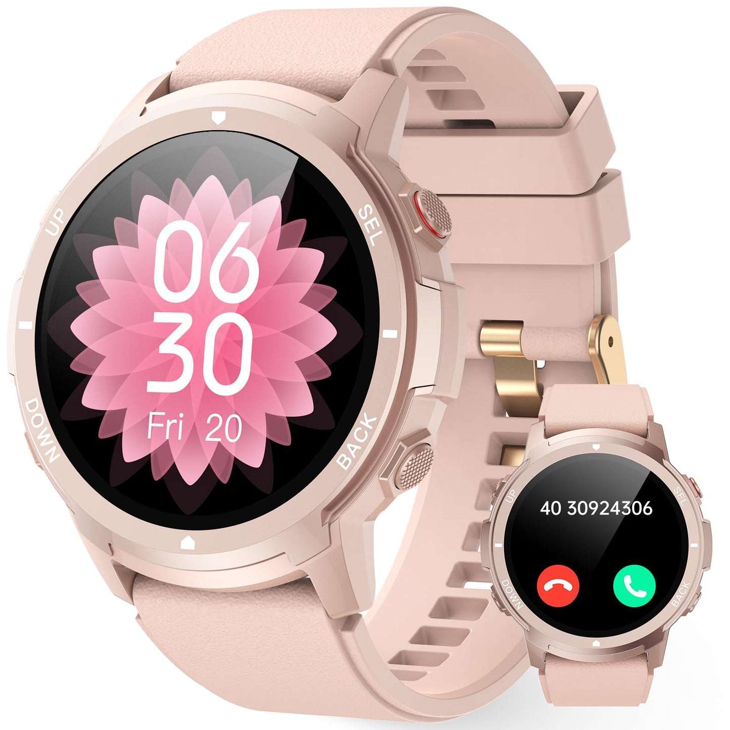 LLKBOHA Smartwatch Damen mit Telefonfunktion - 1,39 Zoll Fitnessuhr mit Benachrichtigung Smart Watch, 113+ Sportmodus, IP68 Wasserdicht mit Herzfrequenz, SpO2, Schlafmonitor für iOS und Android