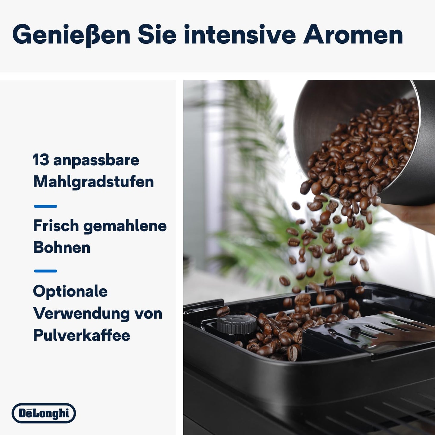 De'Longhi Magnifica Evo Next ECAM312.80.TB – Kaffeevollautomat mit 2,4'' TFT Farbdisplay & LatteCrema Milchsystem, 7 Direktwahltasten (Cappuccino, Espresso, Latte Macchiato), 2-Tassen-Funktion, Titan