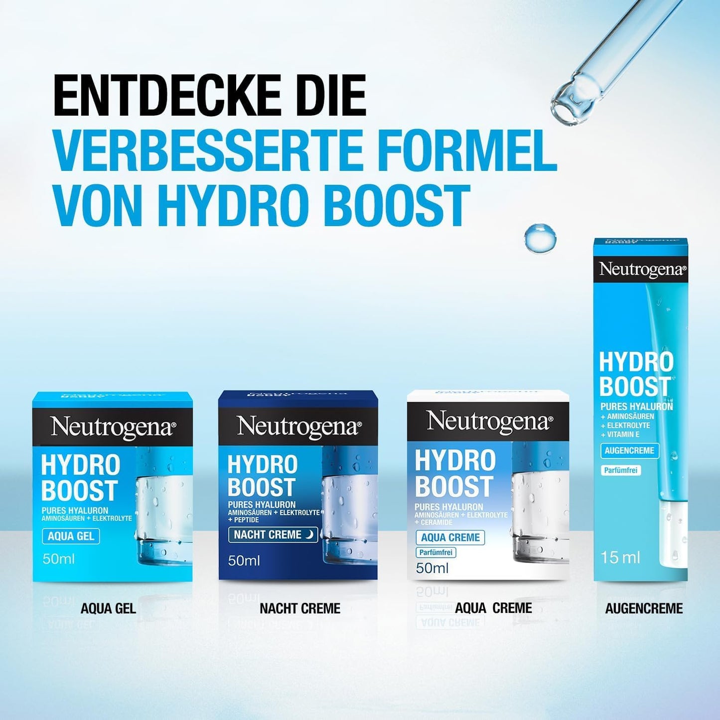 Neutrogena Hydro Boost Gesichtscreme, Nachtcreme mit Hyaluron, intensive Feuchtigkeit für jede Haut, 50ml