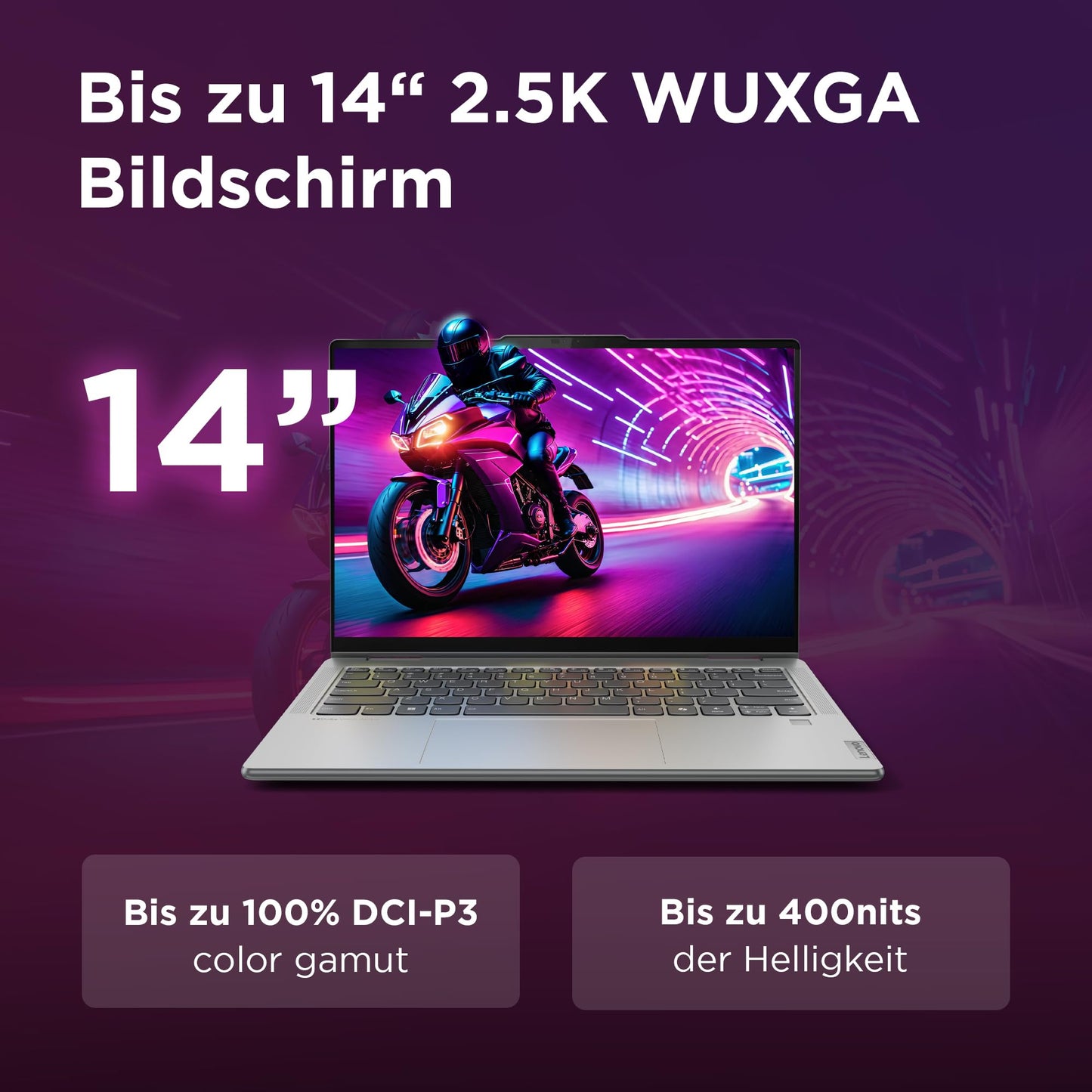 Lenovo Yoga 7 Convertible Laptop | 14" WUXGA OLED Display | AMD Ryzen 5 8640HS | 16GB RAM | 512GB SSD | AMD Radeon Grafik | Windows 11 Home | QWERTZ | grau | 3 Monate Premium Care