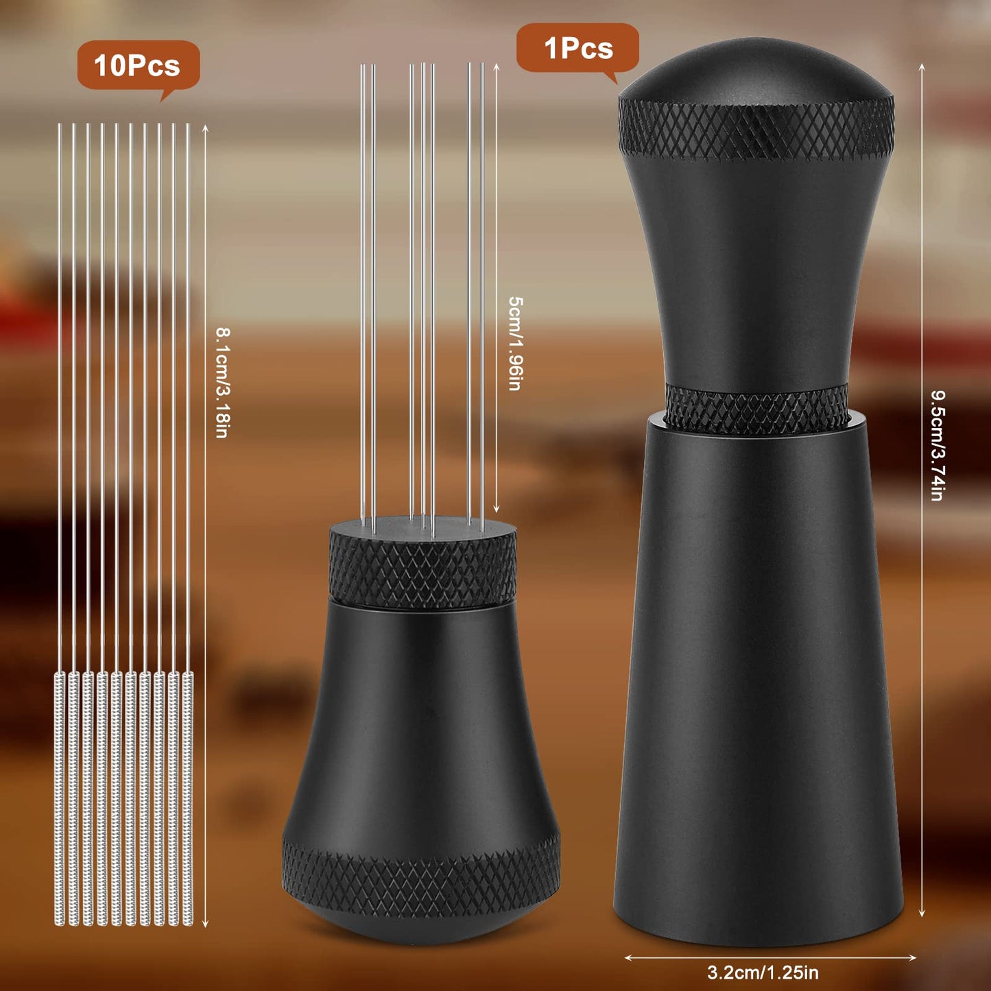 Csuntikulo WDT Tool, Aufgerüstet WDT Tool Espresso Nadel mit 7 Feinen Nadeln, Kaffee Tamper Espresso Nadel, Kaffee Zubehör, Espresso Kaffeerührer, Espresso Kaffeerührer für Barista