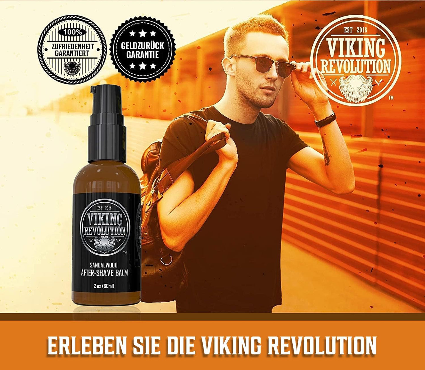 Viking Revolution Luxuriöser Premium After Shave Balsam für Männer - Beruhigt & Spendet dem Gesicht - Kein Rasurbrand für ein Seidenweiches Ergebnis - Sandelholz