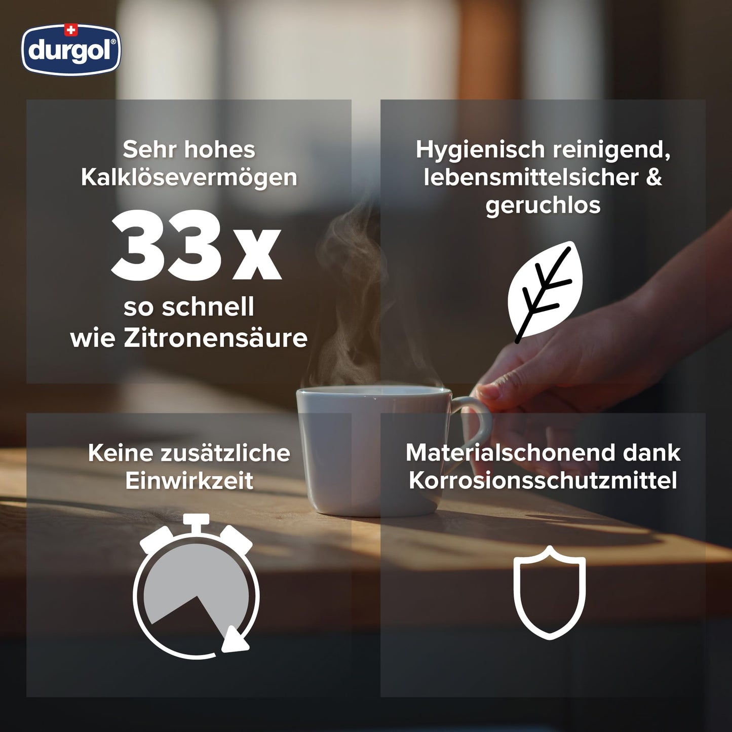 durgol swiss espresso Spezial-Entkalker – Kalkentferner für Kaffeemaschinen aller Typen und Arten – Einfache Reinigung ohne Einwirkzeit & Rückstände – Deutsche Version – 2x125ml