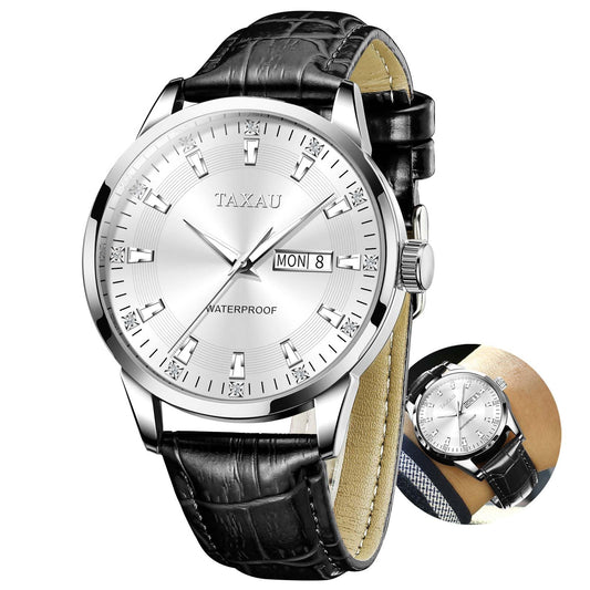 Taxau Uhren Männer Kleid Luxus Diamant Big Dial Armbanduhr für Männer mit Datum wasserdichte leuchtende Edelstahl Quarz Männliche Uhr Reloyes para Hombres