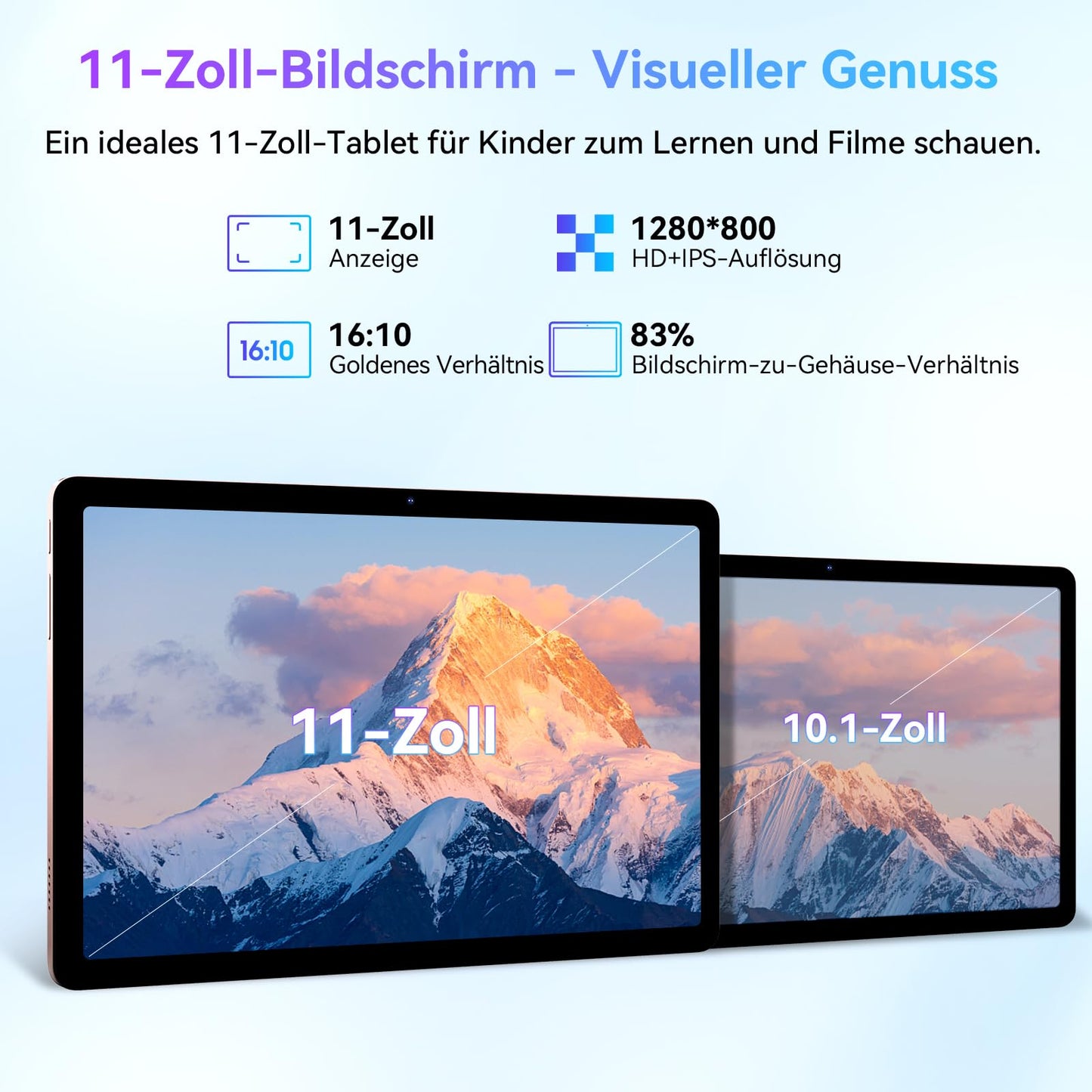 Blackview Tablet 11 Zoll Cellular, Tab 90 Android 14 Tablet, 24GB RAM+128GB ROM(2TB TF), 4G LTE 5G WiFi Tablet PC, Gaming Tablet mit 8200mAh Akku, Dual Kamera, Tablet mit Widevine L1