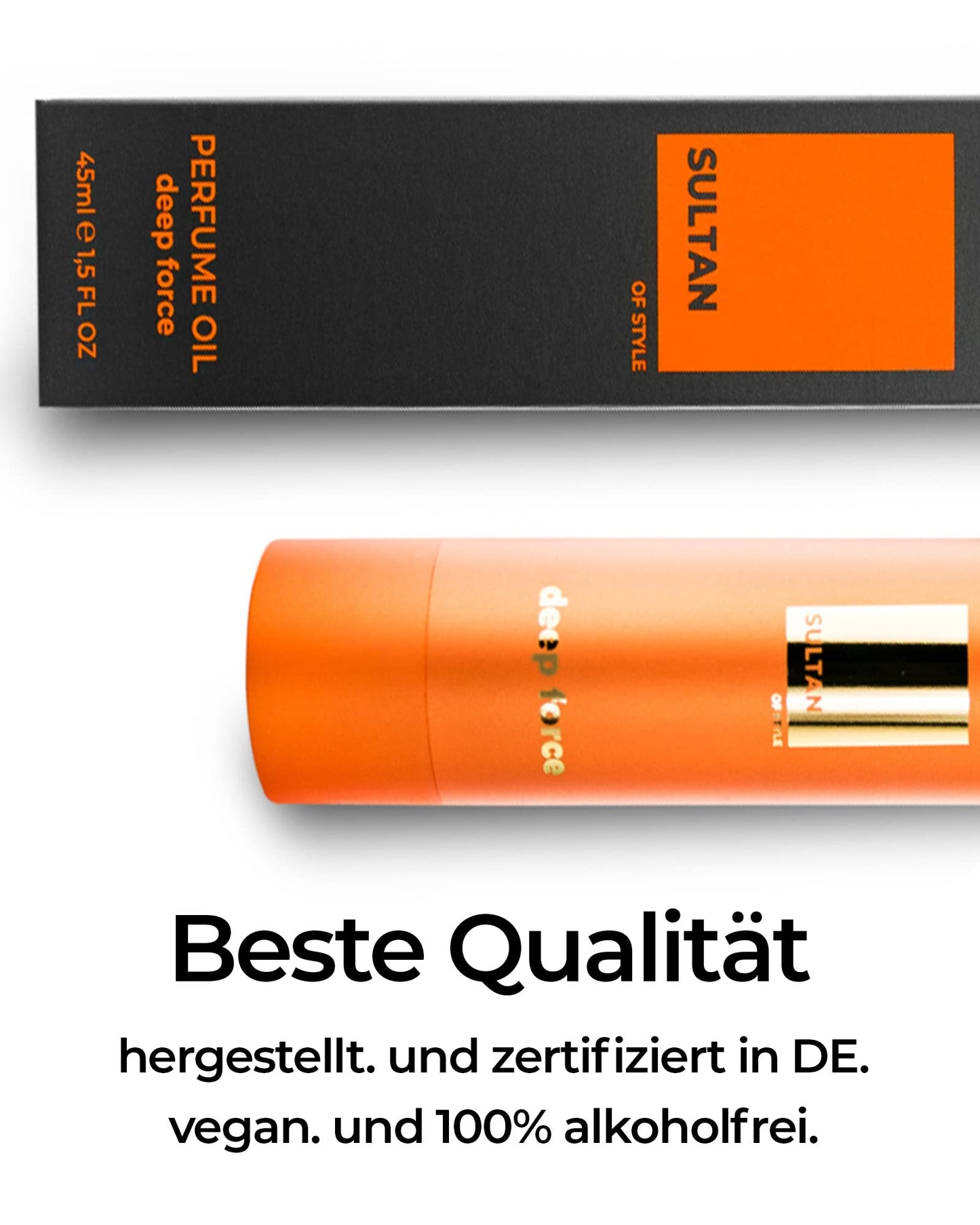 Sultan of Style Deep Force Parfum Oil Herren - Intensiver & Eleganter Orient Duft - 100% Alkoholfrei - Pflegende Ätherische Öle - Geschenke für Männer