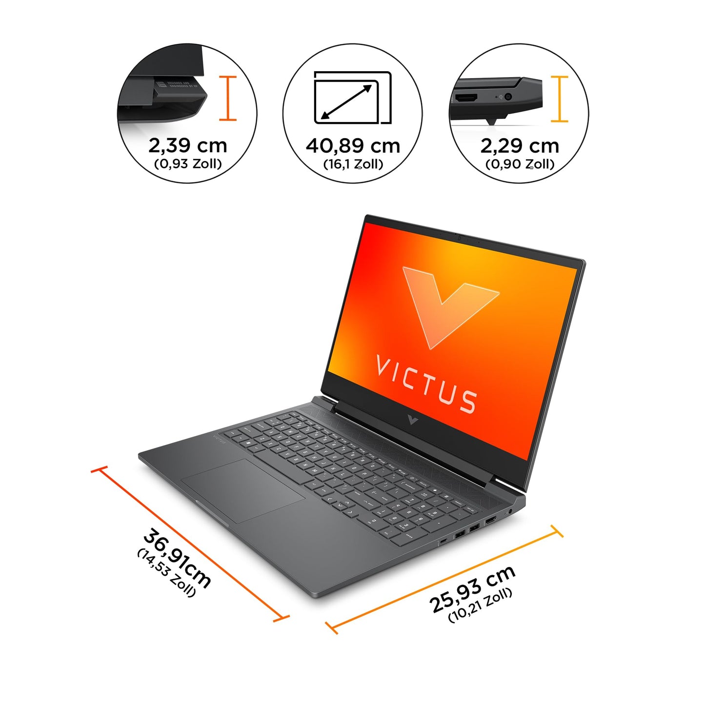 HP VICTUS Gaming Laptop, 16,1" FHD Display, 144 Hz, Intel Core i7-14700HX, 32 GB DDR5 RAM, 1 TB SSD, NVIDIA GeForce RTX 4070 (8GB), Windows 11, QWERTZ, Schwarz