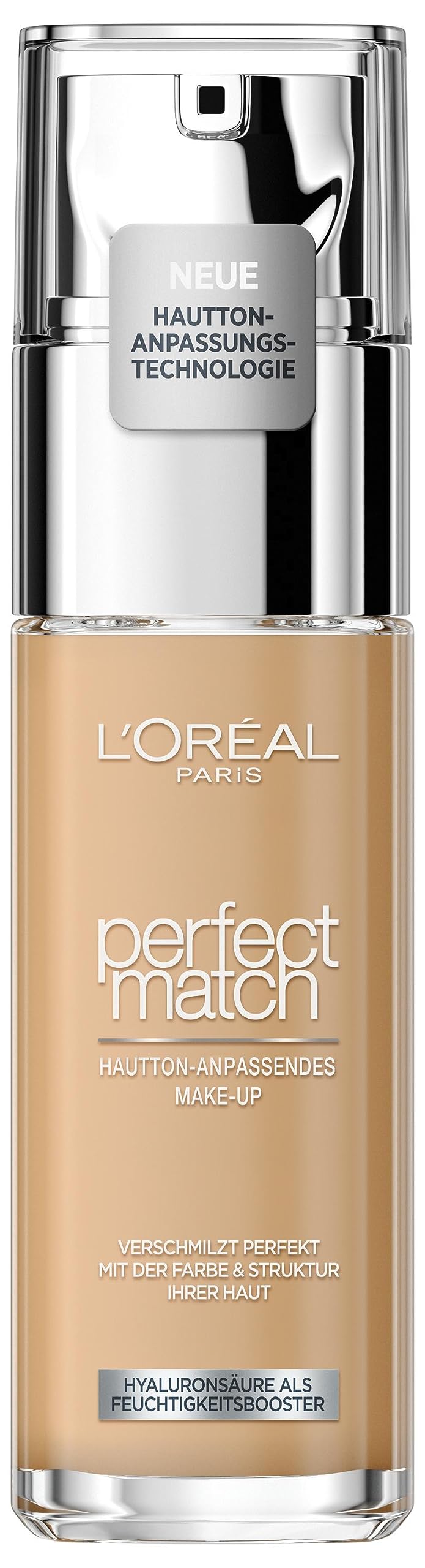 L'Oréal Paris Make up, Flüssige Foundation mit Hyaluron und Aloe Vera, Perfect Match Make-Up, 3.N Creamy Beige, 30 ml