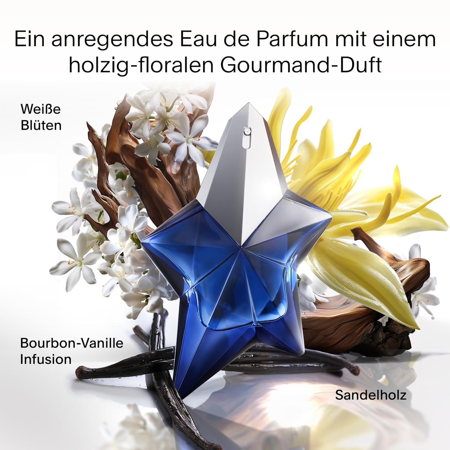 MUGLER Angel Elixir Eau de Parfum, Damen-Parfum, Holzig-blumiger Gourmand-Duft, Unwiderstehlicher Duft, Nachfüllbar, 50 ml