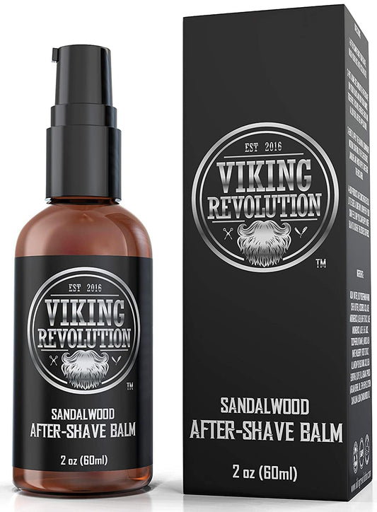 Viking Revolution Luxuriöser Premium After Shave Balsam für Männer - Beruhigt & Spendet dem Gesicht - Kein Rasurbrand für ein Seidenweiches Ergebnis - Sandelholz