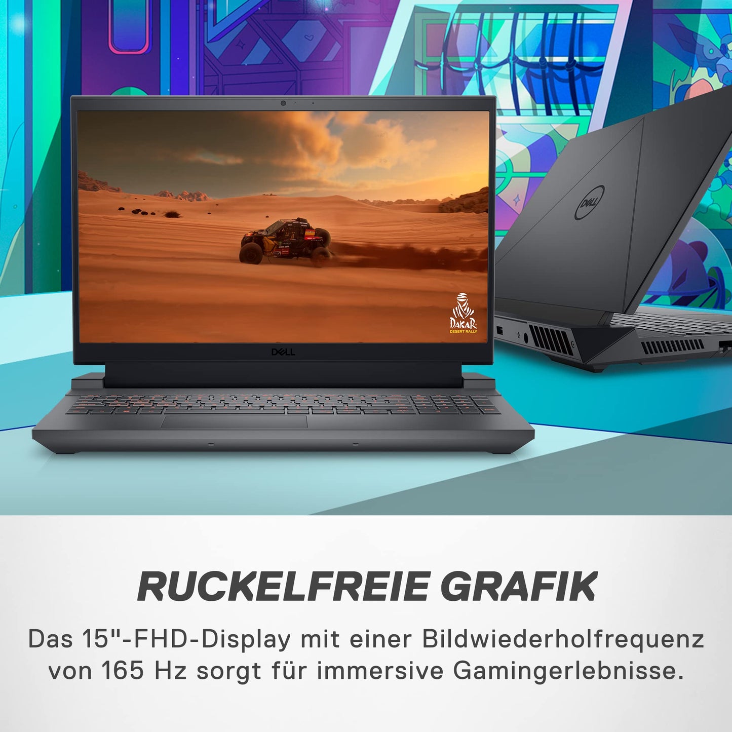 Dell G15 5530 Gaming Laptop | 15.6'' FHD 165Hz 3ms Display | Intel Core i7-13650HX | 16 GB RAM | 512 GB SSD | NVIDIA GeForce RTX 4060 | Windows 11 | QWERTZ