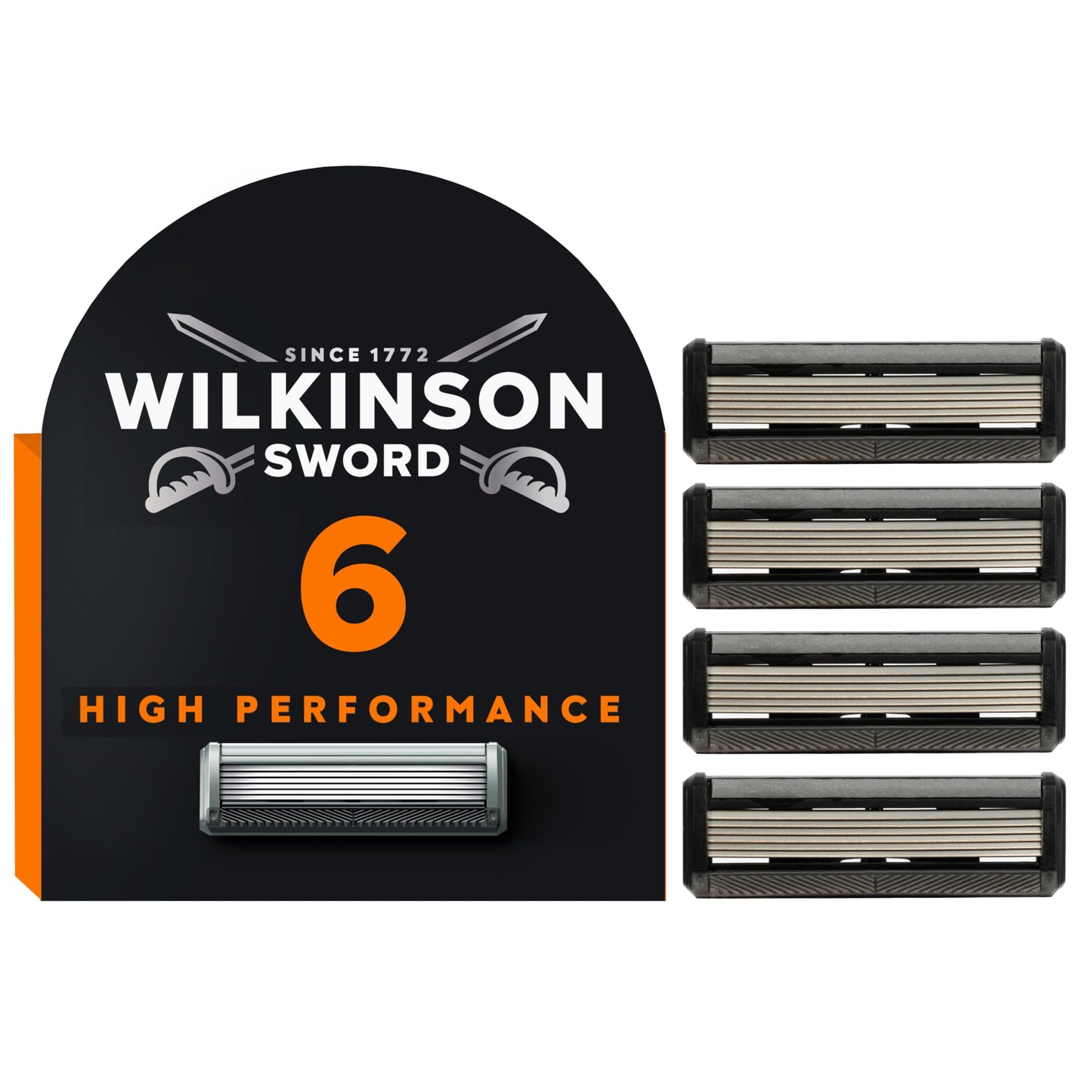 Wilkinson Sword - Wilkinson 6 Rasierer für Männer, 4 Ersatzklingen, 6 diamantbeschichtete Klingen für eine besonders gründliche Rasur