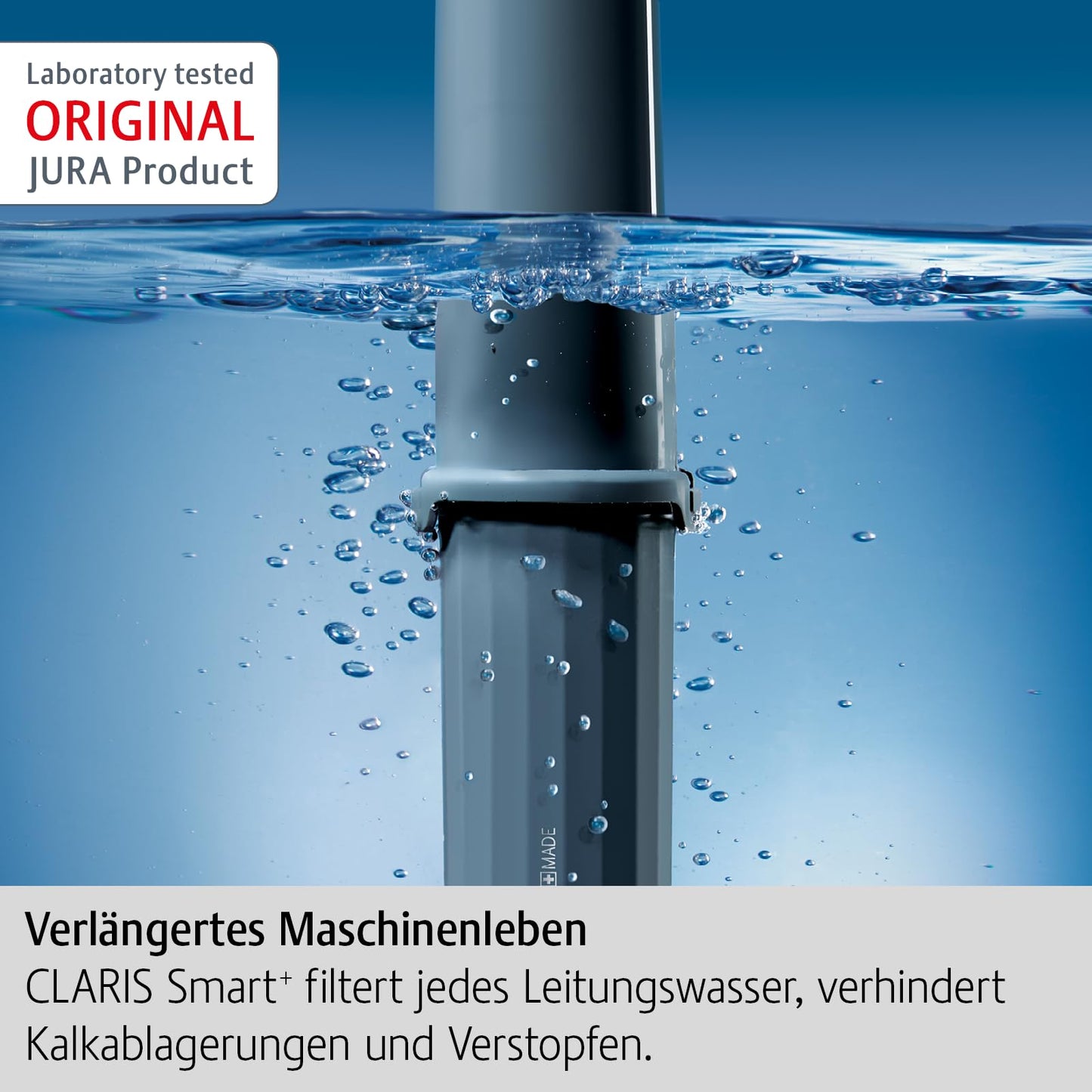 JURA original - CLARIS Smart+ Filterpatrone mit automatischer Filtererkennung - TÜV-zertifizierte Hygiene - 3er-Pack - 24233, Grau