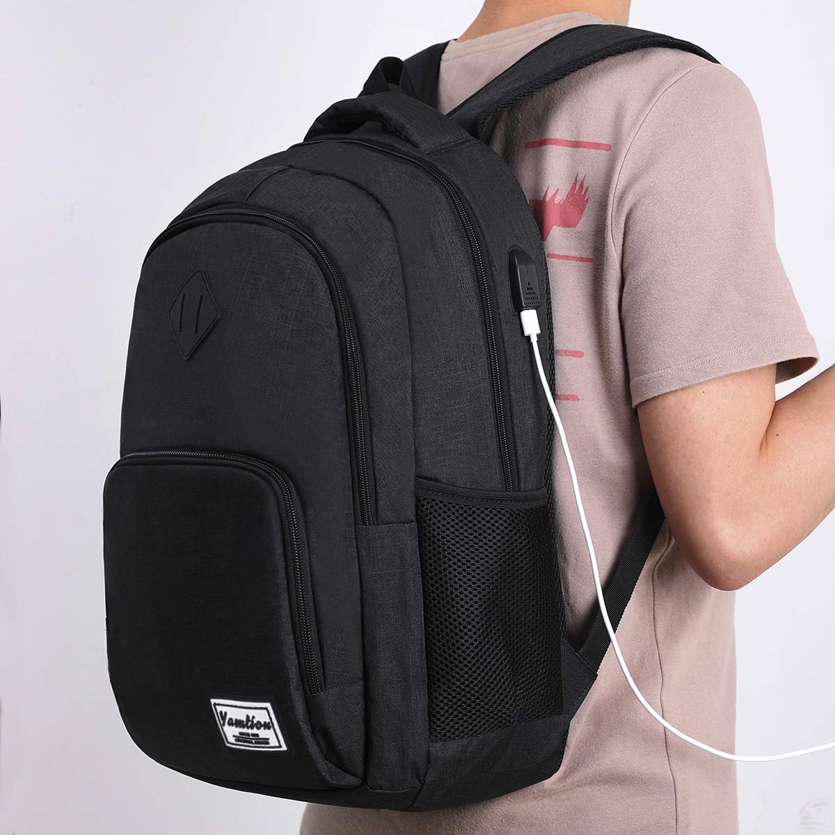 YAMTION Rucksack Herren und Damen,Schultasche Schulranze Schulrucksack Jungen Teenager Laptop Rucksack für Uni Schule Arbeit Studium