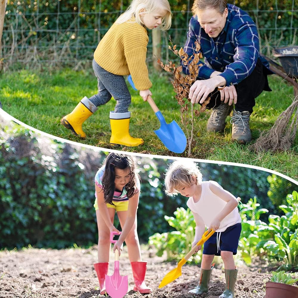 Strandsandschaufeln für Kinder Kleinkinder, 40cm Jumbo Strandschaufeln Sandkasten Gartenspielzeug, Plastikspaten zum Schaufeln Graben Sandkasten Hinterhof, rosa gelb Blaue Schaufeln