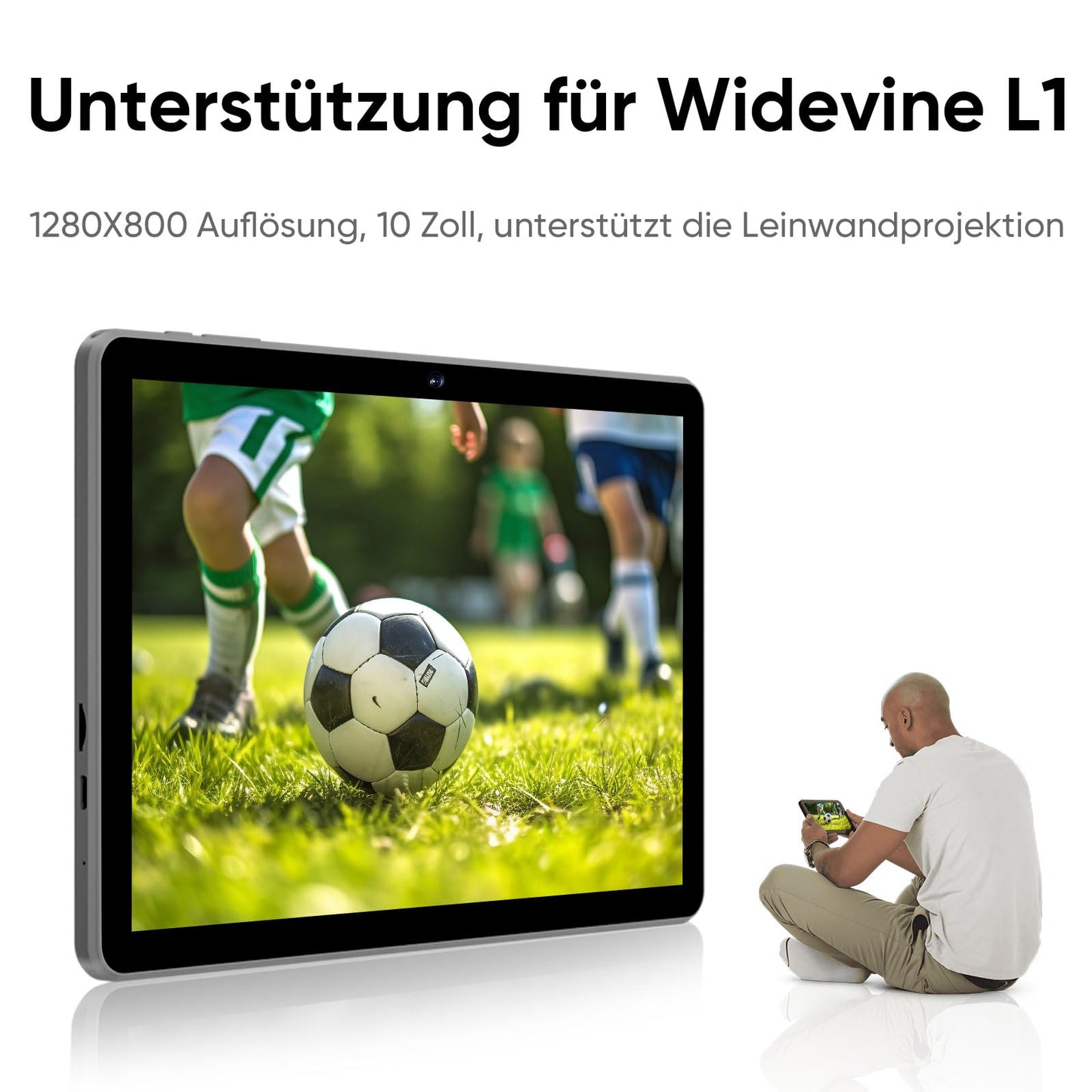 TUOHAITIME Tablet 10 Zoll, Android 14 Tablets, Octa-Core, 10GB RAM 64GB ROM 1TB Erweiterung, FHD Touchscreen, Tablet PC mit Widevine L1, WiFi, GPS, BT5.0, Dual Kamera (Schwarz)