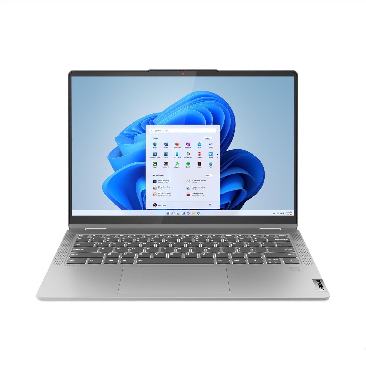 Lenovo IdeaPad Flex Convertible 5 Laptop | 14" WUXGA Display | AMD Ryzen 7 7730U | 16GB RAM | 512GB SSD | AMD Radeon Grafik | Windows 11 Home | QWERTZ | grau | 3 Monate Premium Care