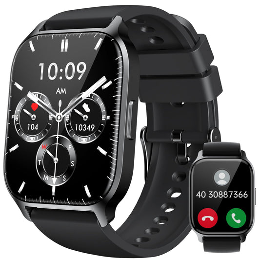 Smartwatch Herren Damen mit Telefonfunktion - 1,85'' HD Smart Watch mit Message Reminder, 112+ Sportmodi IP68 Wasserdichte Fitnessuhr, Sportuhr mit Puls-Schlaf-Monitor Schrittzähler für Android/iOS