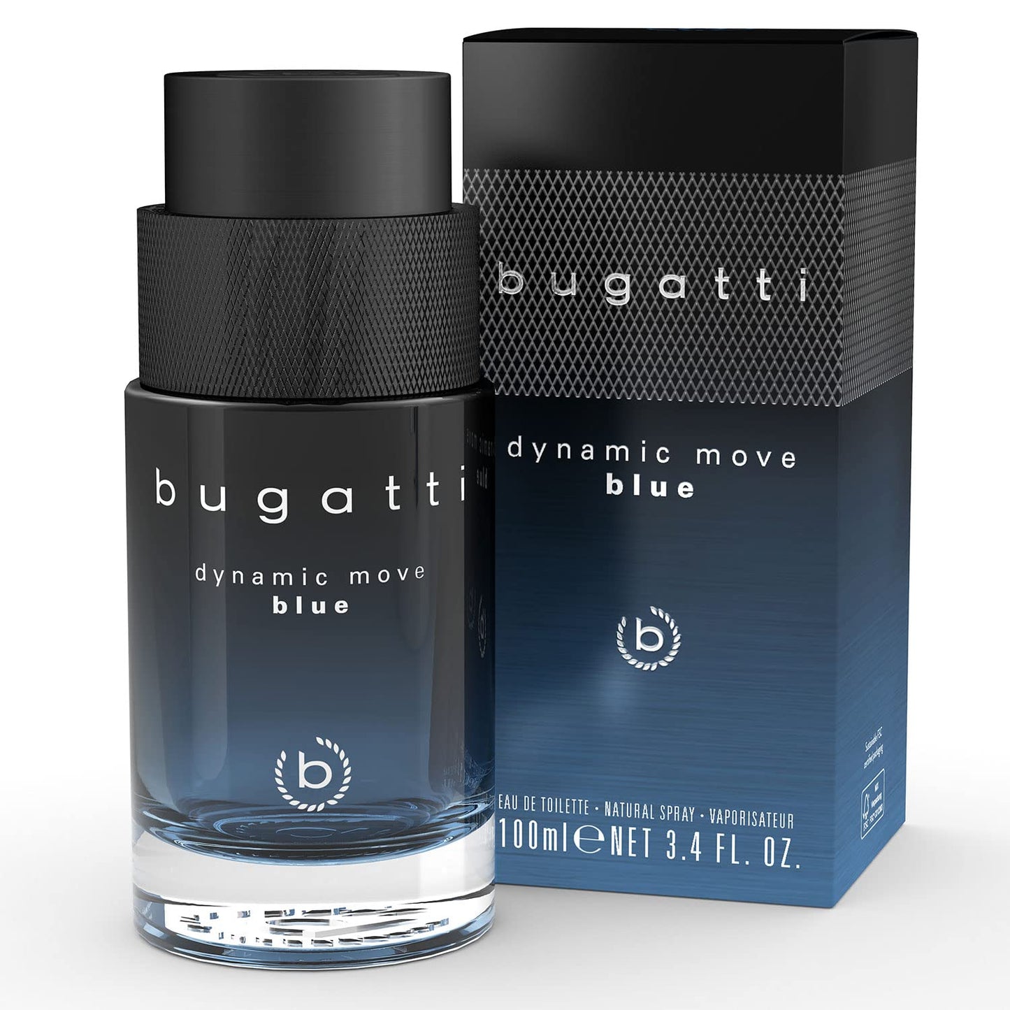 bugatti Parfüm Dynamic Move BLUE 100ml I Zitrisch-aromatisches Eau de Toilette I Herren-Duft mit belebender Kombination aus Lavendel, Zitrone & Moschus I maritim, frisch & sinnlich-warm