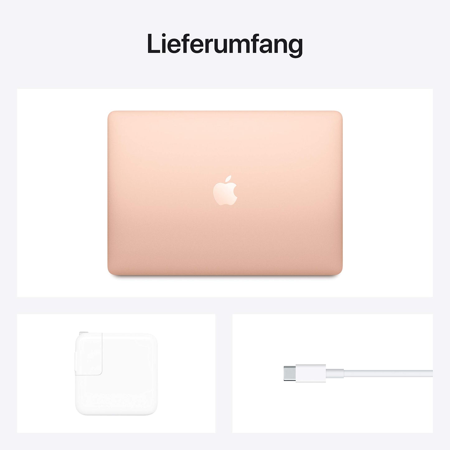 2020 Apple MacBook Air Laptop: Apple M1 Chip, 13" Retina Display, 8 GB RAM, 256 GB SSD Speicher, Beleuchtete Tastatur, FaceTime HD Kamera, Touch ID, Gold