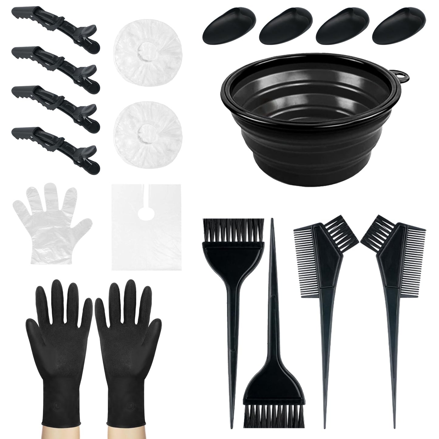 NEPAK 18 Pcs Haarfärbepinsel Set,Haarpinsel zum Haare Färben,Haarfärbeset mit Färbeschale,Färbepinsel,Haare Färben Zubehör for DIY, Salon