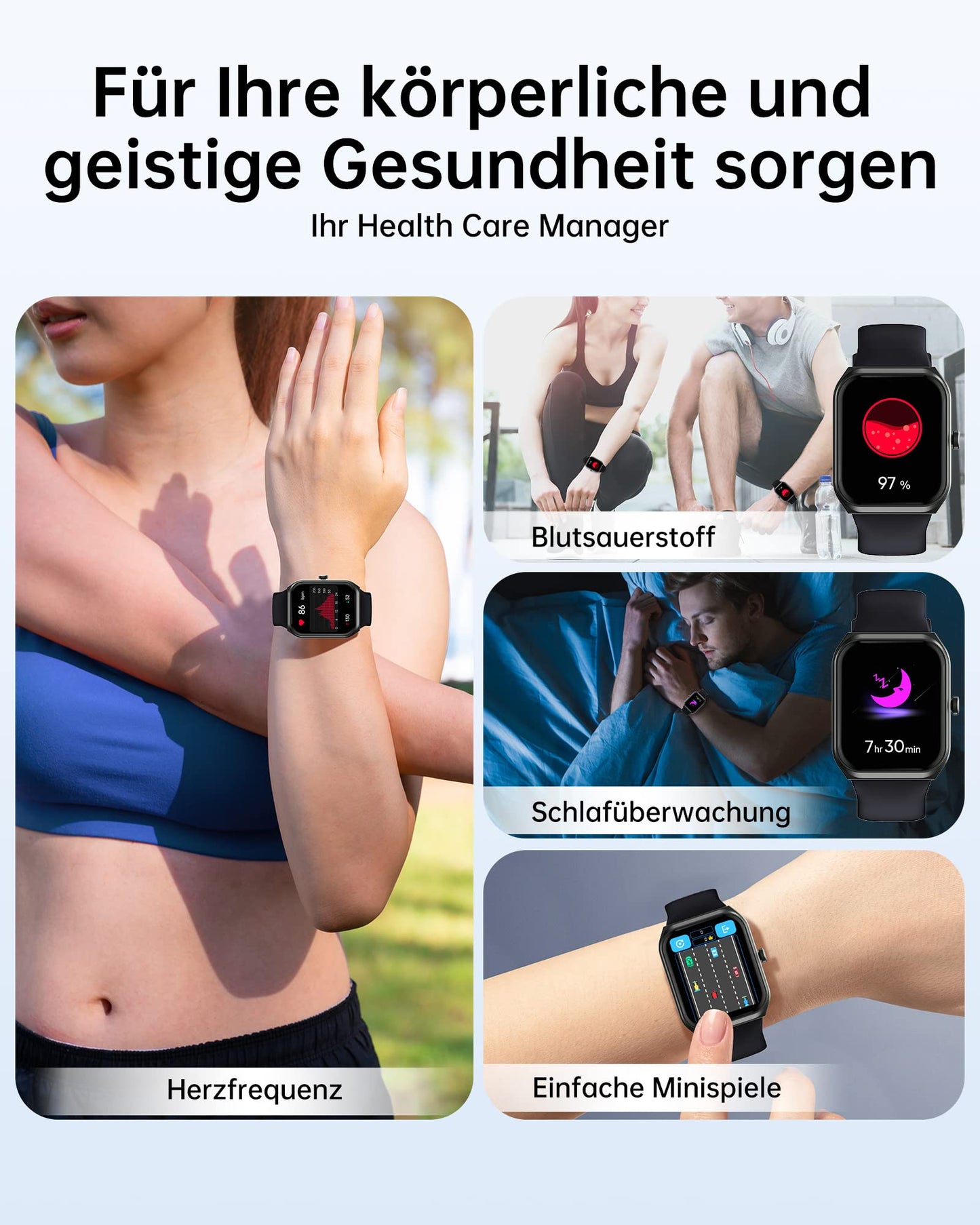 TUYOMA Smartwatch Herren mit Telefonfunktion - 1.91" Smart Watch IP68 Wasserdicht,24h Herzfrequenz, SpO2, Schlafmonitor,SchrittzäHler,112+ Sportarten,Spiele,Kompatibel mit Android IOS