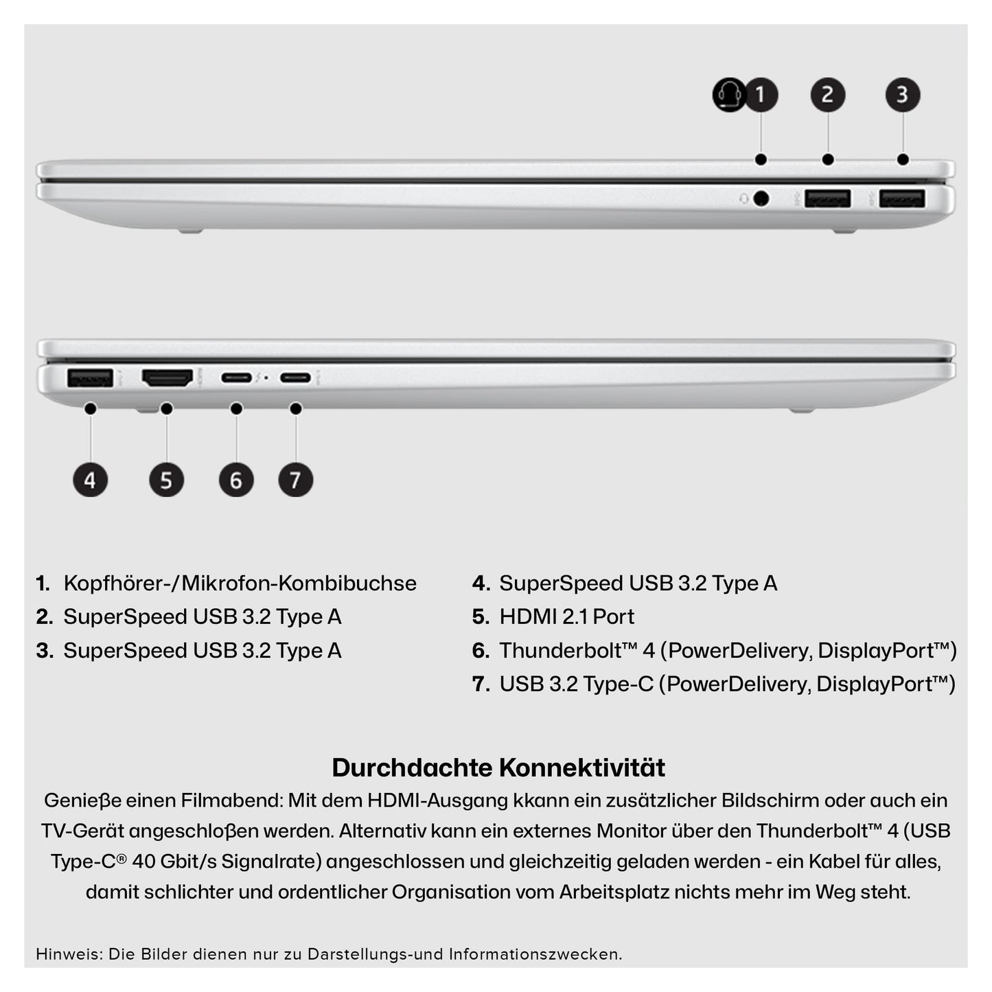 HP Envy Business Laptop, Intel Core Ultra 7-155H, 64 GB DDR5 RAM, 2 TB PCIe SSD, 17.3" FHD IPS Touchscreen, Intel Arc Graphics, QWERTZ Tastatur, Windows 11 Home, Office 2021, Silber