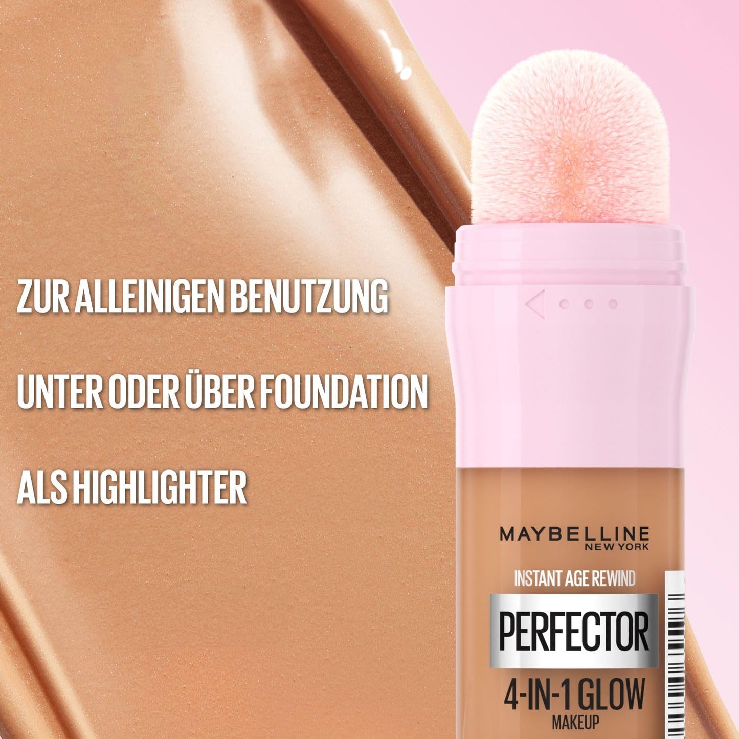 Maybelline New York 4-in-1 Make Up mit Concealer, BB Cream, Highlighter und Primer, für einen perfekten Teint, Foundation mit leichter Deckkraft, Instant Perfector Glow, Nr. 01 Light, 20 ml