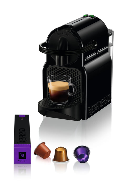 Nespresso De'Longhi EN 80.B Inissia Kapselmaschine, Hochdruckpumpe und Energiesparfunktion, Automatische Power Off 9 Minuten, Tassenfüllmenge für Espresso und Lungo, 0.7 l Wassertank, Schwarz