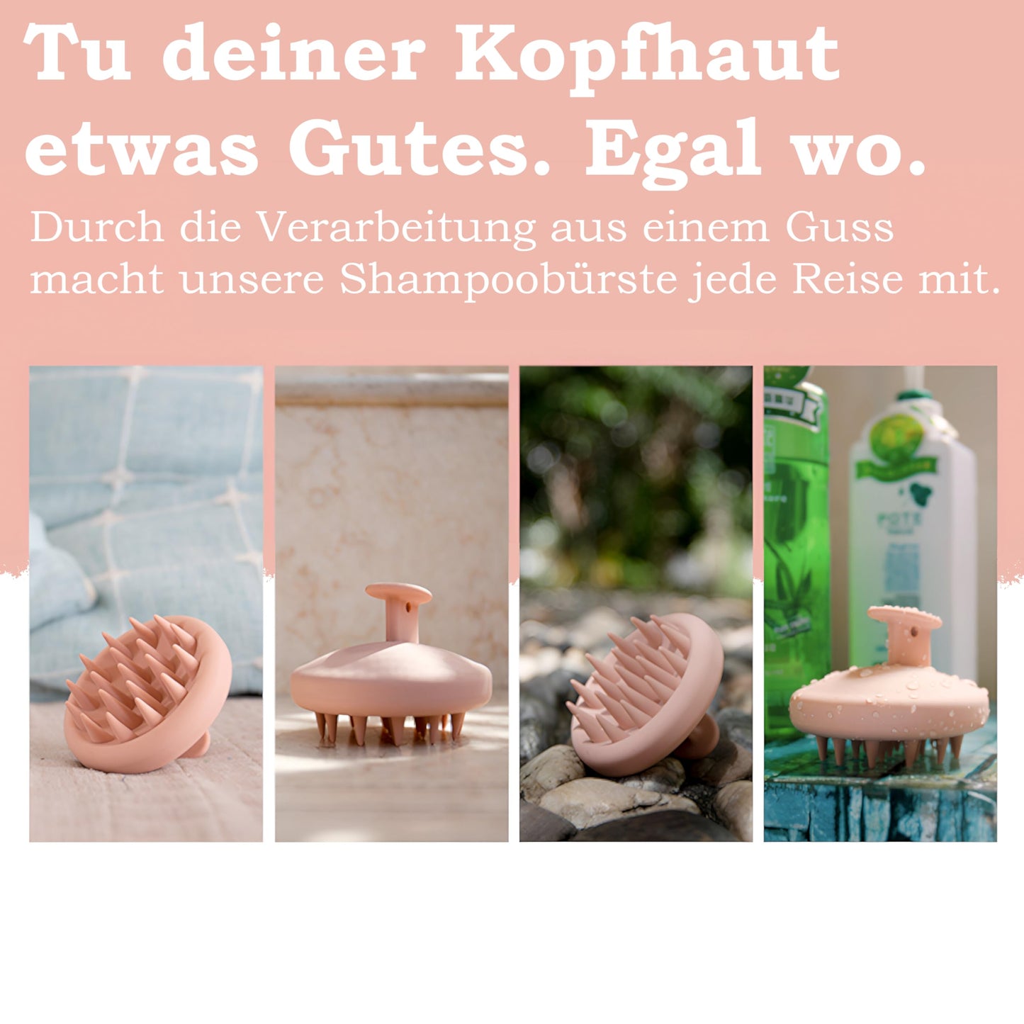 Levero Premium Shampoobürste | Massagebürste für die Kopfhaut | Nasses und Trockenes Haar | Verbessert die Durchblutung der Kopfhaut | perfekt für Entspannung und Wellness | Relax