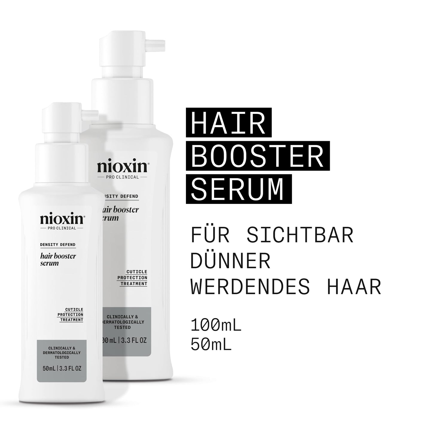 Nioxin Hair Booster Serum - Professionelle Leave In Haarpflege für sichtbar dünner werdendes Haar - mit Pfefferminzöl (100ml)