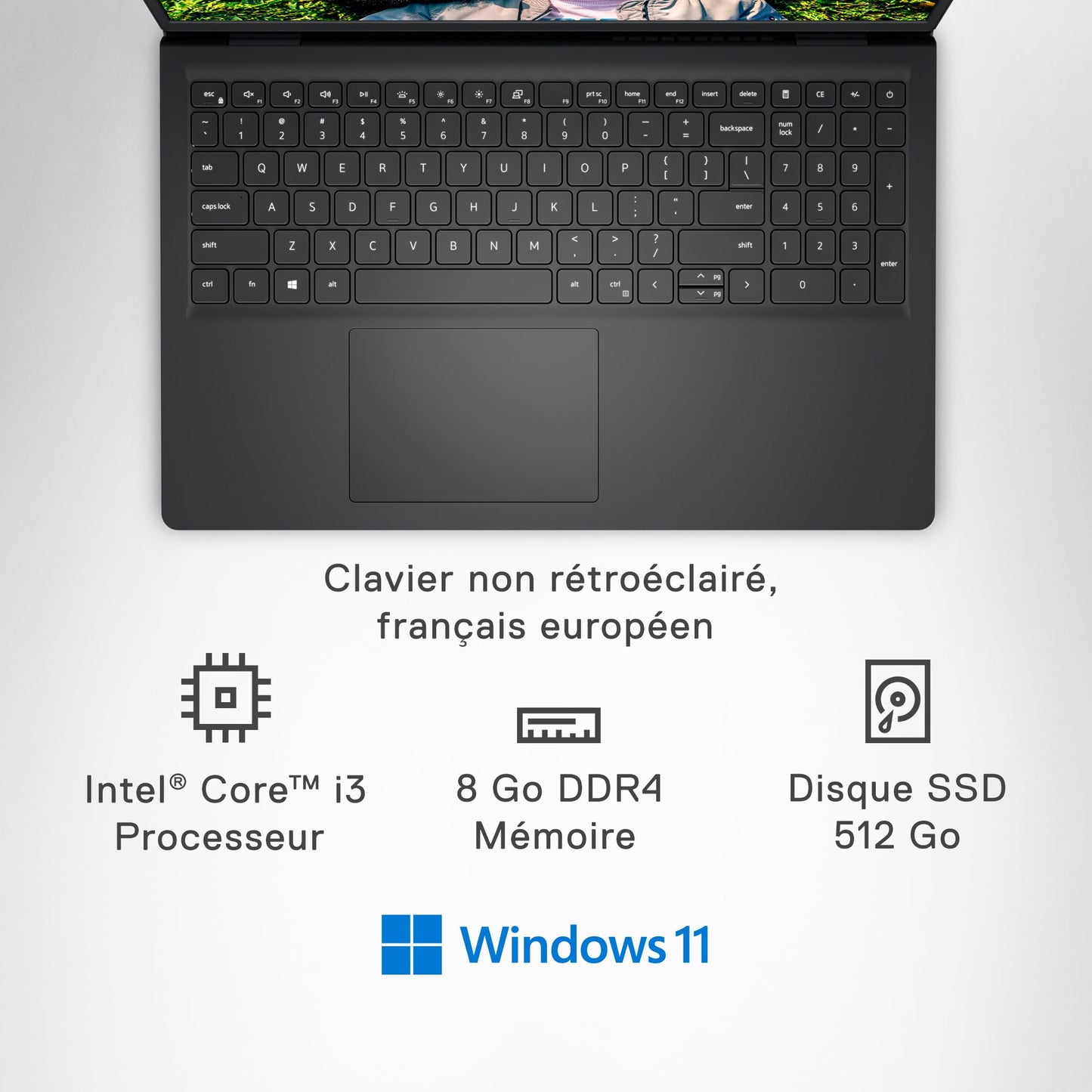 Dell Inspiron 15 3520 Laptop, Prozessor Intel Core i3-1215U, Display 15,6 Zoll FHD 120 Hz, 8 GB RAM, 512 GB SSD, Grafik Intel UHD, Windows 11 Home, Carbon Black