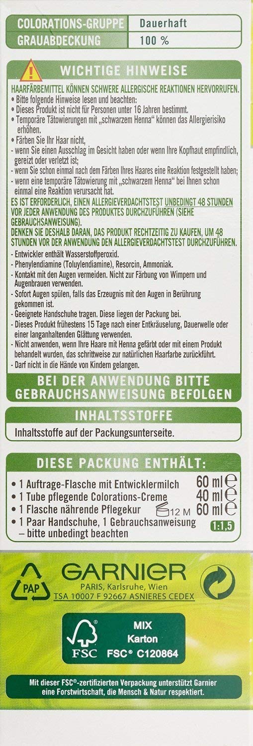 Garnier Nutrisse Creme Coloration Nude Natürliches Dunkelblond 6N / Färbung für Haare für permanente Haarfarbe (mit 1 nährenden Ölen)