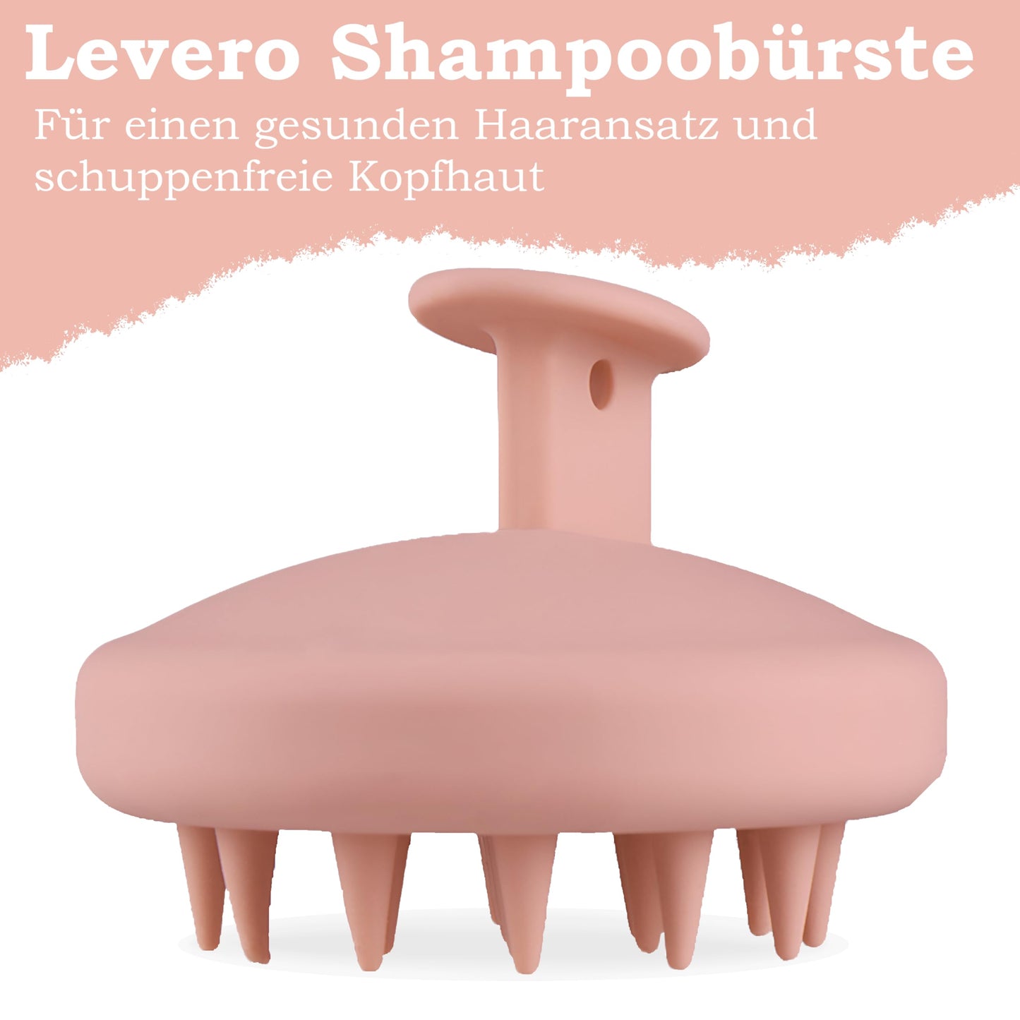 Levero Premium Shampoobürste | Massagebürste für die Kopfhaut | Nasses und Trockenes Haar | Verbessert die Durchblutung der Kopfhaut | perfekt für Entspannung und Wellness | Relax