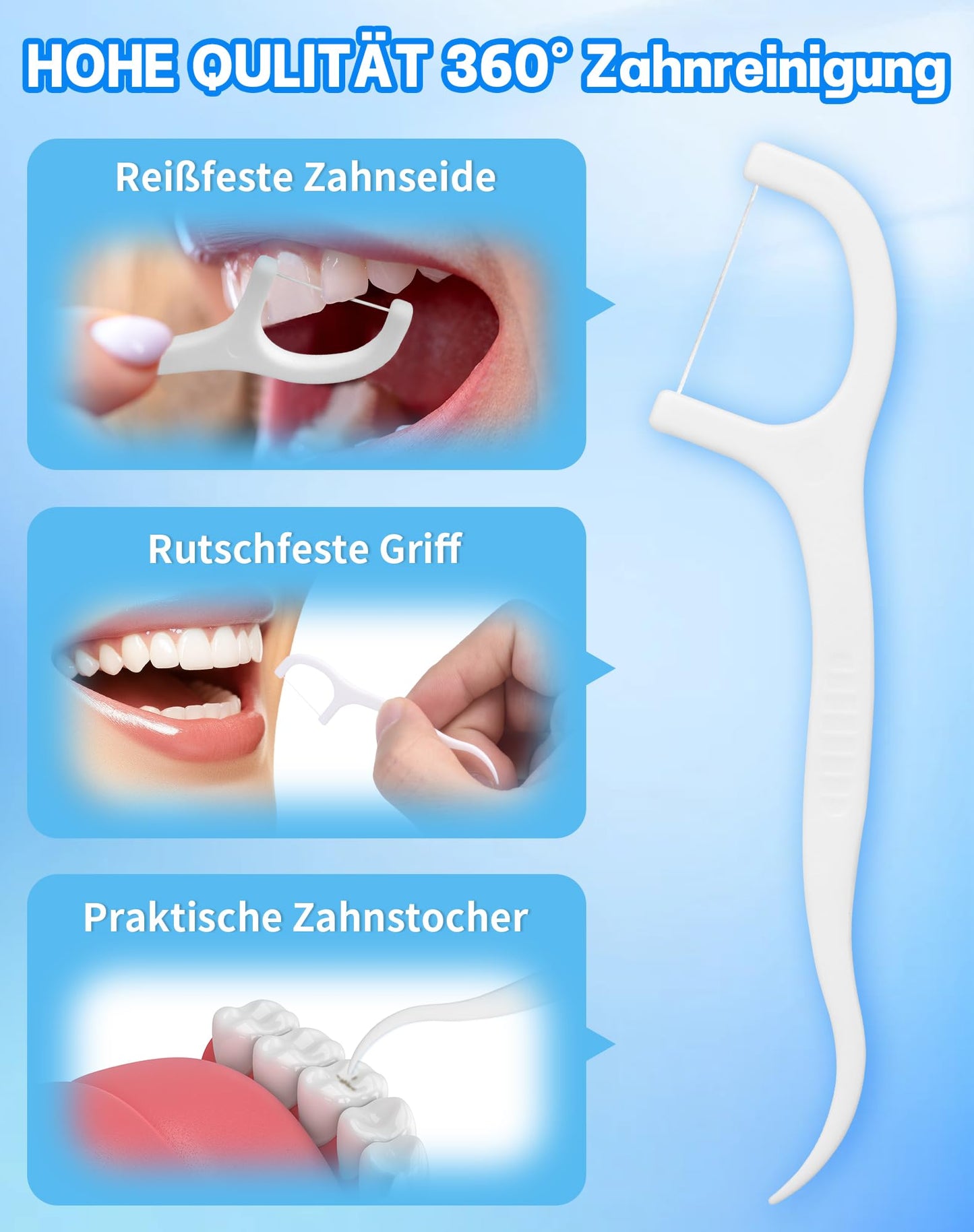 400PCS Zahnseide Sticks Dental Floss Zahnseide Zahnstocher Zahnpflege 3X Zahnreinigung Flossers mit 4Pack tragbarem Etui Zahnseidesticks Zahnreiniger Sticks zur Entfernung von Plaque und Speiseresten