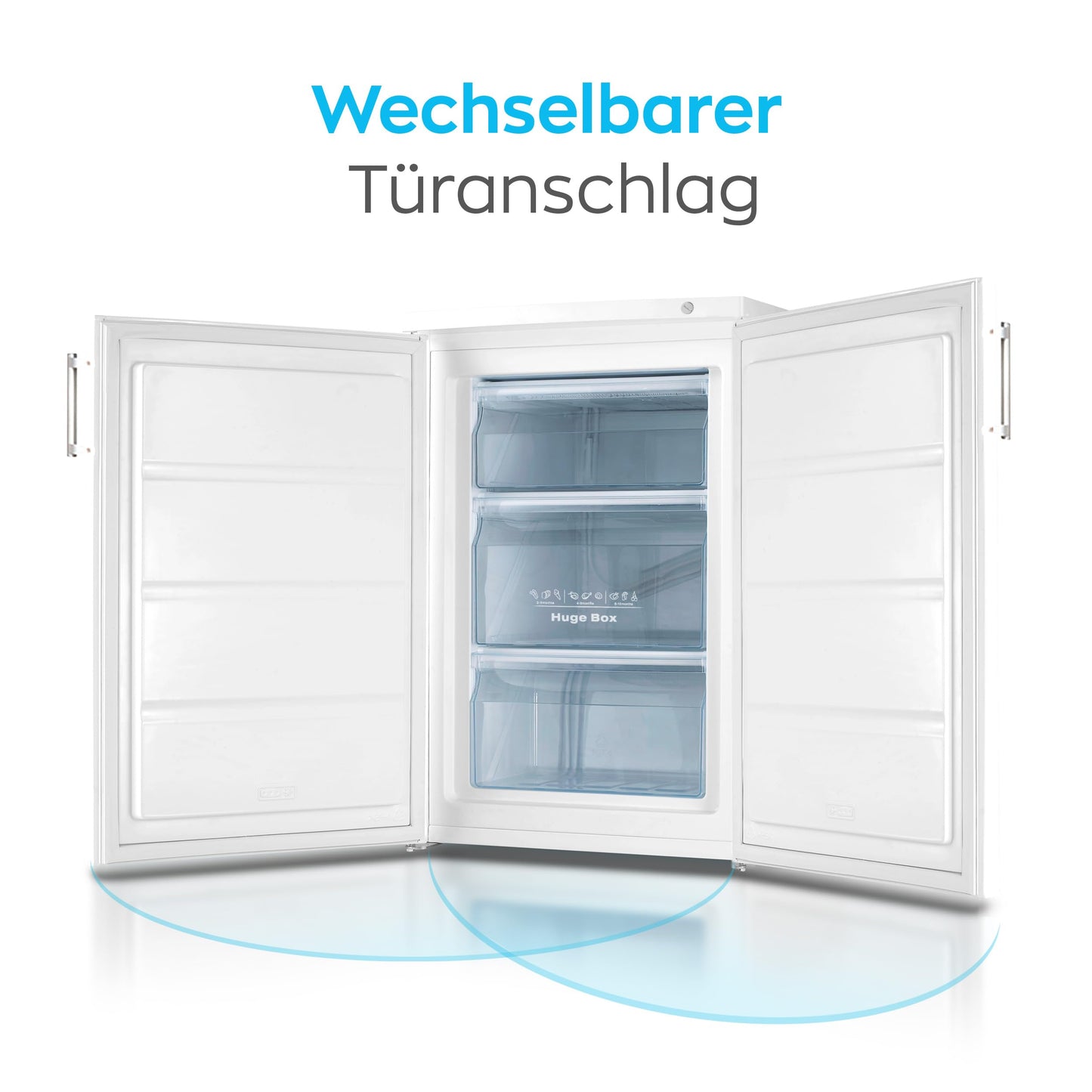 HEINRICHS Gefrierschrank, Freezer, 3x Gefrierschublade, Stufenloser Temperaturregler,Airflow, wechselbarer Türanschlag, 85 Liter Nutzinhalt, Temperatur:-18°C~-38°C, weiß