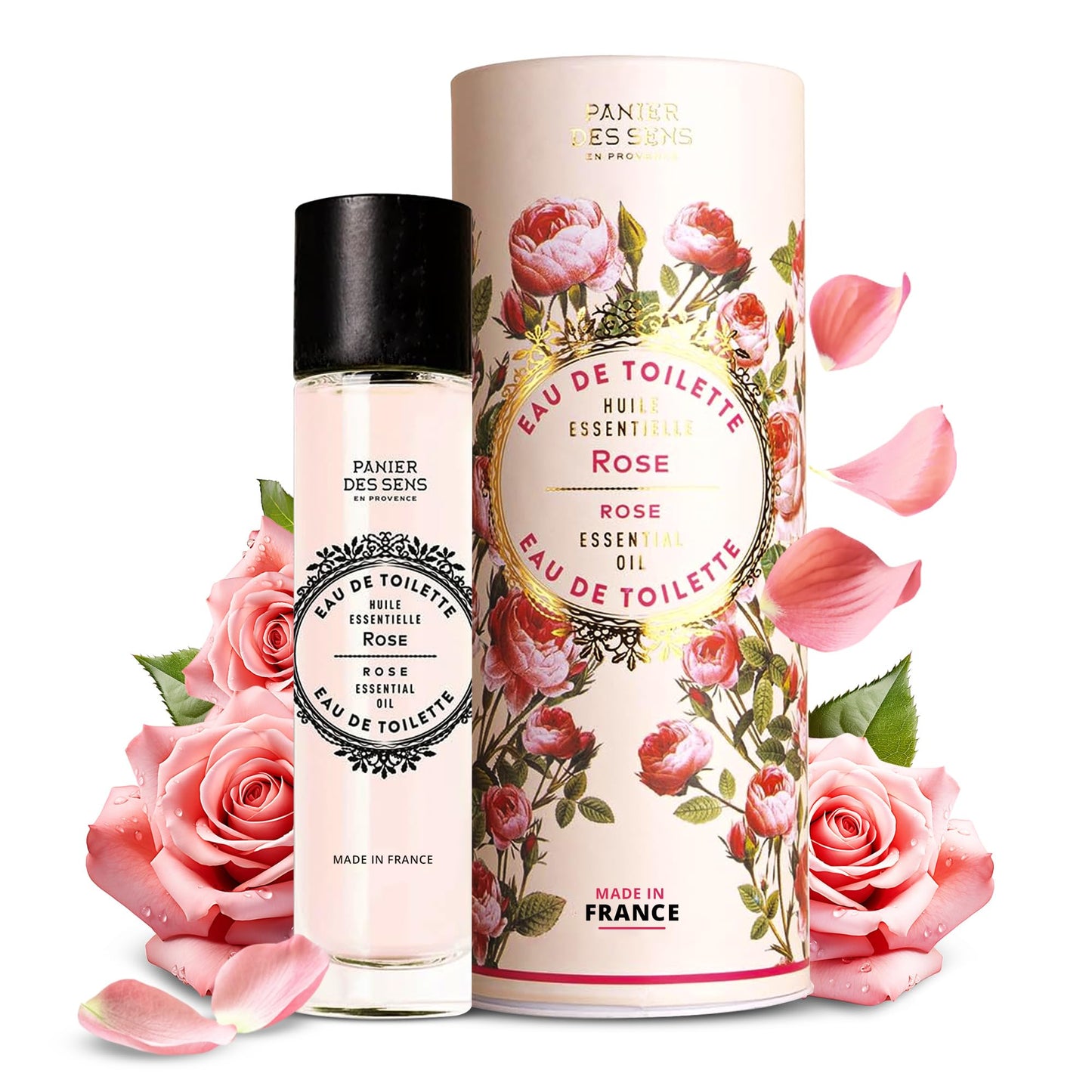 Geschenk für Frauen - Panier des Sens - Eau de toilette Damen Rose - Blumiger Duft - Parfüm Damen - Naturkosmetik Made in France – 50ml