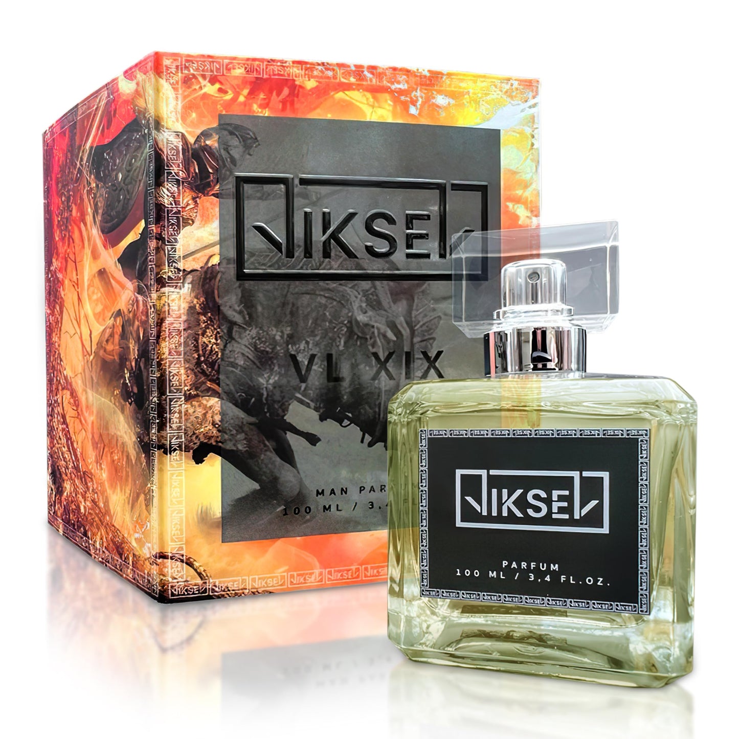 Viksel Eau de Parfum Herren - EDP Chypre Aromatisch Leder Holzig Duft (Bergamotte, Orange, Apfelblüte, Pfeffer, Patchouli, Moschus, Eichenmoos) VL XIX,100 ml