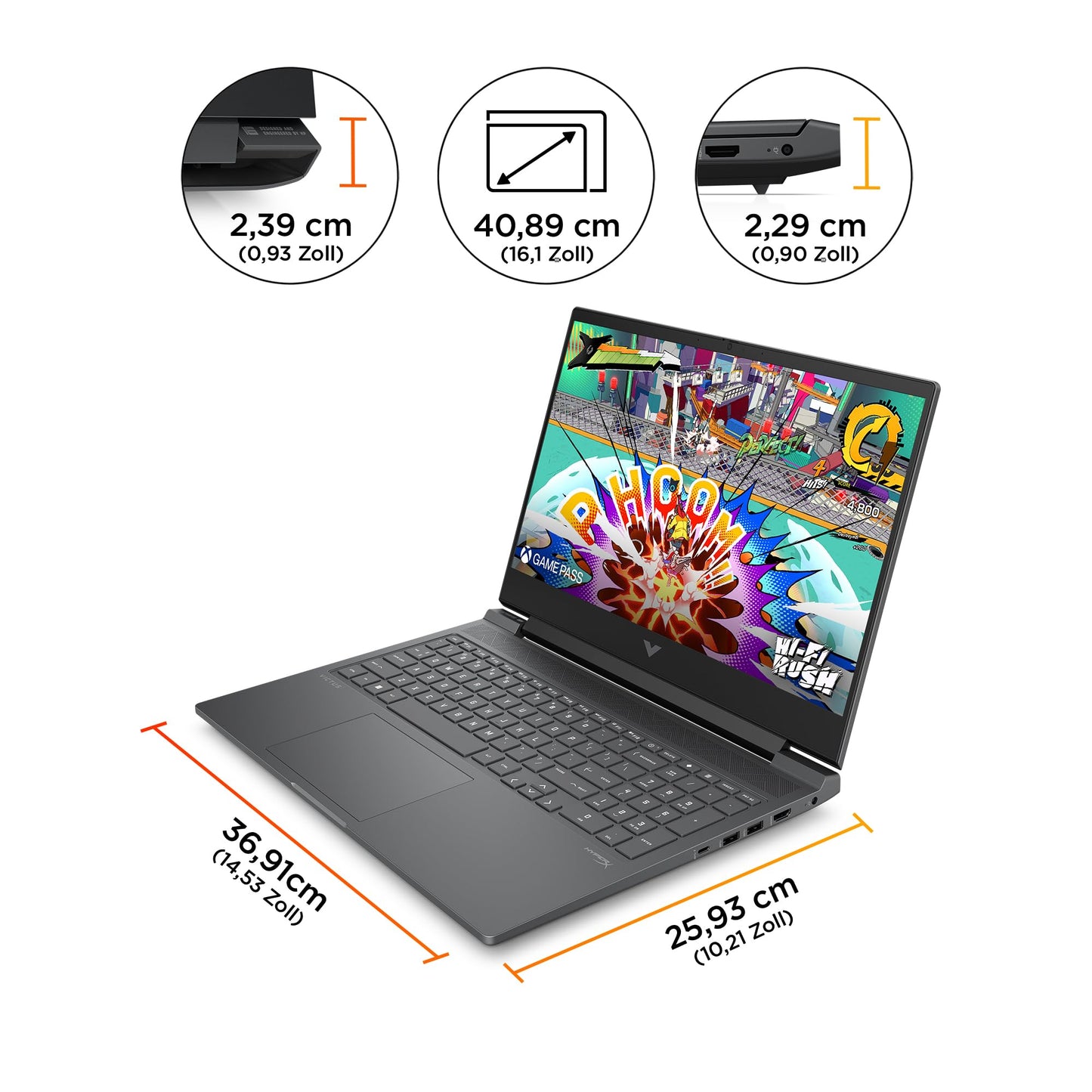 HP VICTUS Gaming Laptop, 16,1" FHD Display 144Hz, AMD Ryzen 7 8840H, 32 GB DDR5 RAM, 1 TB SSD, NVIDIA GeForce RTX 4060 (8GB), QWERTZ, Windows 11, Schwarz